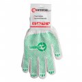 На фото Перчатка трикотажная Intertool с ПВХ точкой, класс вязки 7, цвет белый с платировкою (SP-0126)