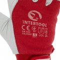 На фото Перчатка кожаная Intertool из высококачественной кожи и ткани с подкладкой 10" (SP-0013)