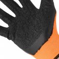 На фото Перчатка трикотажная Intertool, синтетическая, оранжевая 9" (SP-0120)