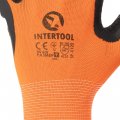 На фото Перчатка трикотажная Intertool, синтетическая, оранжевая 9" (SP-0120)