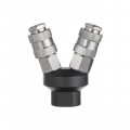Разветвитель воздуха 1/4" на 2 выхода, V-образный, с быстросъемом 10bar Intertool (PT-1852) На фото Разветвитель воздуха 1/4" на 2 выхода, V-образный, с быстросъемом 10bar Intertool (PT-1852)