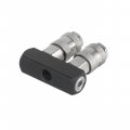 На фото Разветвитель воздуха 1/4" на 2 выхода, прямой, с быстросъемом 10bar Intertool (PT-1854)
