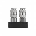 На фото Разветвитель воздуха 1/4" на 2 выхода, прямой, с быстросъемом 10bar Intertool (PT-1854)