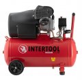 На фото Компрессор Intertool 50л, 3HP, 2.23кВт, 220В, 8атм, 354л/мин, 2-х цилиндровый (PT-0004)