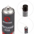 Пена монтажная, всесезонная, 500 мл / 500 г, 30л+, трубочка Intertool (FS-1150) На фото Пена монтажная, всесезонная, 500 мл / 500 г, 30л+, трубочка Intertool (FS-1150)