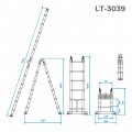На фото Лестница алюминиевая Intertool телескопическая 12ступ., 3.85м (LT-3039)