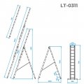 На фото Лестница алюминиевая Intertool 3-х секционная 3*11ступ. 6.7м (LT-0311)