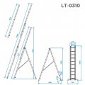 Лестница алюминиевая Intertool 3-х секционная 3*10ступ. 6.48м (LT-0310) На фото Лестница алюминиевая Intertool 3-х секционная 3*10ступ. 6.48м (LT-0310)