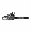 На фото Мотопила цепная Intertool 2.4 кВт, 52 см3, шина 45 см/18", шаг 0,325", 3200/11000 об/мин (DT-2208)