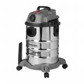 На фото Пылесос строительный Intertool 1.4 кВт, бак 30 л, нерж 410, >17кПа, розетка, HEPA фильтр (DT-1030)