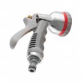 На фото Пистолет-распылитель Intertool для полива хромированный 8-функций и адаптер с конектором ABS, PP,TPR (GE-0005)