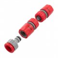На фото Пистолет-распылитель Intertool для полива хромированный 8-функций и адаптер с конектором ABS, PP,TPR (GE-0005)