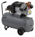На фото Компрессор Intertool 50л, 4HP, 3кВт, 220В, 8атм, 420л/мин, 2 цилиндровый (PT-0007)