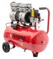 На фото Компрессор Intertool 24л, 1.5HP, 1.1кВт, 220В, 8атм, 145л/мин, безмасляный, 2 цилиндра (PT-0022)
