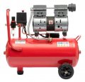На фото Компрессор Intertool 24л, 1.5HP, 1.1кВт, 220В, 8атм, 145л/мин, безмасляный, 2 цилиндра (PT-0022)