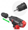 На фото Шуруповерт Intertool STORM, 12 В, 30 Nm, 0-350/0-1300 об/мин, патрон 0,8-10 мм, 2,0 Ач, съемный патрон (WT-0318)
