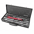 На фото Профессиональный набор инструмента Intertool 1/2", 25ед 10-32мм CrV (ET-6025)