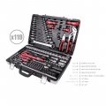 На фото Профессиональный набор инструментов Intertool 1/4" & 1/2"; 119ед (ET-7119)