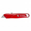 На фото Нож Intertool с трапециевидным лезвием, металлический корпус (HT-0505)