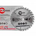 На фото Диск пильный Intertool по дереву с твердосплавными напайками 160*20*1.5мм, 30 зубьев (CT-3016)