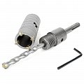 На фото Коронка Intertool по бетону 32мм и переходник SDS Plus 100мм (SD-7032)