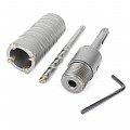 На фото Коронка Intertool по бетону 32мм и переходник SDS Plus 100мм (SD-7032)