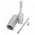 На фото Коронка Intertool по бетону 36мм и переходник SDS Plus 100мм (SD-7036)