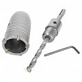На фото Коронка Intertool по бетону 40мм и переходник SDS Plus 100мм (SD-7040)