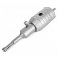 На фото Коронка Intertool по бетону 46мм и переходник SDS Plus 100мм (SD-7046)