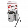 На фото Коронка Intertool по бетону 46мм и переходник SDS Plus 100мм (SD-7046)