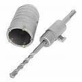 На фото Коронка Intertool по бетону 46мм и переходник SDS Plus 100мм (SD-7046)