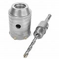 На фото Коронка Intertool по бетону 50мм и переходник SDS Plus 100мм (SD-7050)