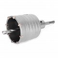 На фото Коронка Intertool по бетону 65мм и переходник SDS Plus 100мм (SD-7065)