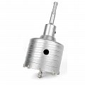 На фото Коронка Intertool по бетону 75мм и переходник SDS Plus 100мм (SD-7075)