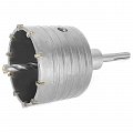 На фото Коронка Intertool по бетону 80мм и переходник SDS Plus 100мм (SD-7080)