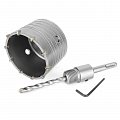 На фото Коронка Intertool по бетону 80мм и переходник SDS Plus 100мм (SD-7080)
