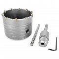 На фото Коронка Intertool по бетону 80мм и переходник SDS Plus 100мм (SD-7080)