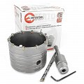 На фото Коронка Intertool по бетону 80мм и переходник SDS Plus 100мм (SD-7080)