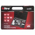 На фото Набор насадок торцевых и биты Ultra ⅜" 39шт CrV Taiwan (6003092)