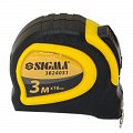 На фото Рулетка магнитная обрезиненная с автостопом Sigma 3м*16мм (3824031)