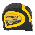 На фото Рулетка Sigma магнитная обрезиненная с автостопом 8м*25мм (3824081)