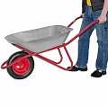 На фото Тачка садово-строительная Intertool 65л, 150кг, 1 колесо 14" 3.50-8 (WB-0615)