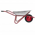 На фото Тачка садово-строительная Intertool 65л, 150кг, 1 колесо 14" 3.50-8 (WB-0615)