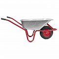 На фото Тачка садово-строительная Intertool 85л, 150кг, 1 колесо 15" 4.00-8 (WB-0813)