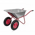 На фото Тачка садово-строительная Intertool 85л, 160кг, 2 колеса 15" 4.00-8 (WB-0825)