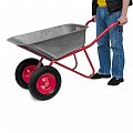 На фото Тачка садово-строительная Intertool 85л, 160кг, 2 колеса 15" 4.00-8 (WB-0825)