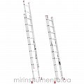 На фото Лестница алюминиевая Intertool 2-х секционная 2*10ступ. 4.81м (LT-0210)