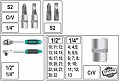 На фото Набор инструментов STELS 1/2" 1/4" CrV пластиковий кейс 94 предметов (14106)