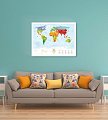 На фото Скретч-карта мира Travel Map Kids Animals рус/англ (тубус)