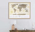 На фото Скретч-карта мира Travel Map Gold World укр (тубус)